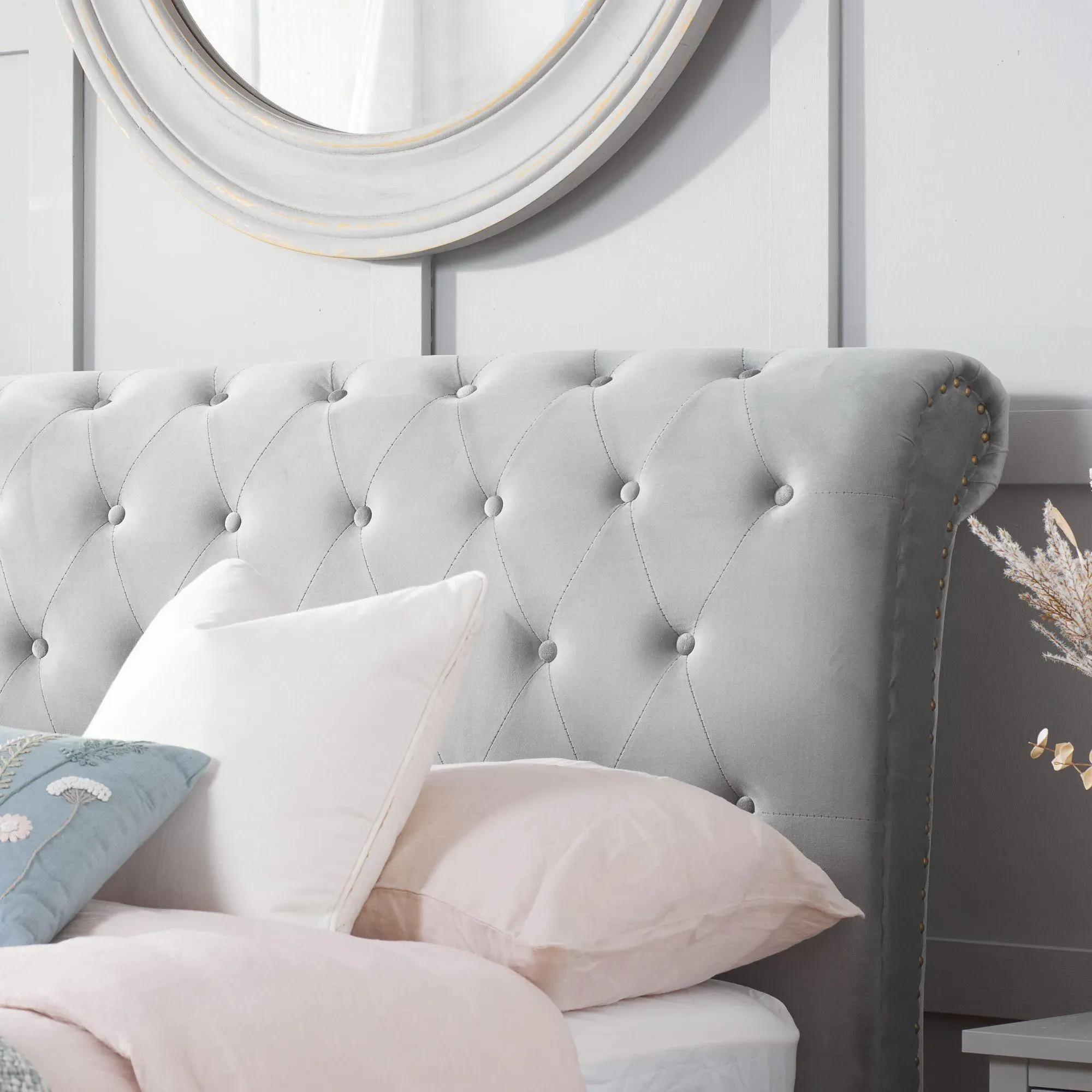 Opulence Fabric Bed - Grey