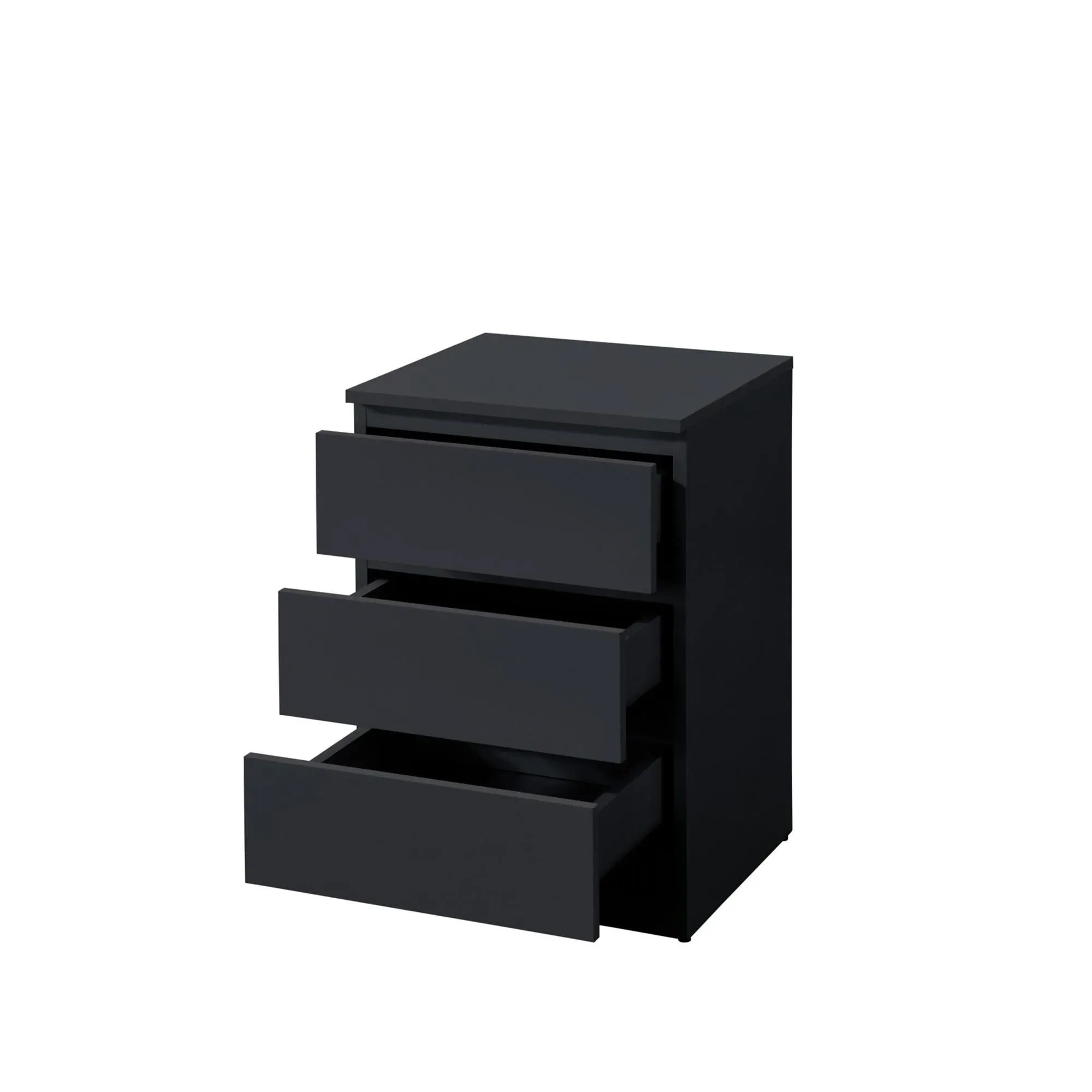 Oslo 3 Drawer Bedside Cabinet - Black