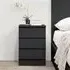 Oslo 3 Drawer Bedside Cabinet - Black