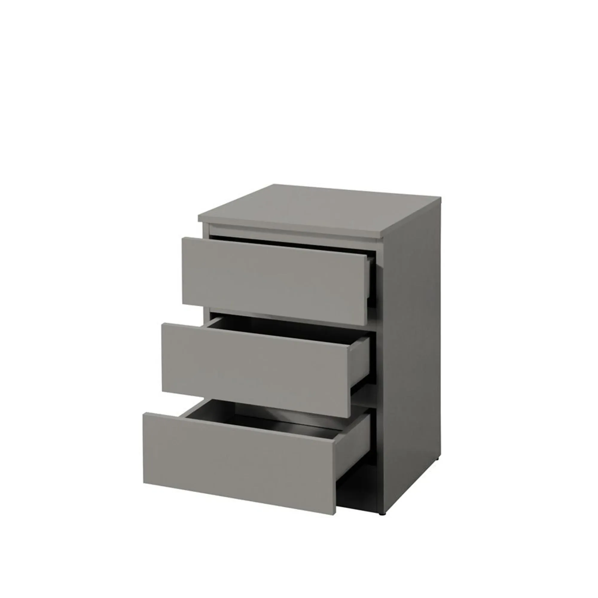 Oslo 3 Drawer Bedside Cabinet - Grey