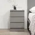 Oslo 3 Drawer Bedside Cabinet - Grey