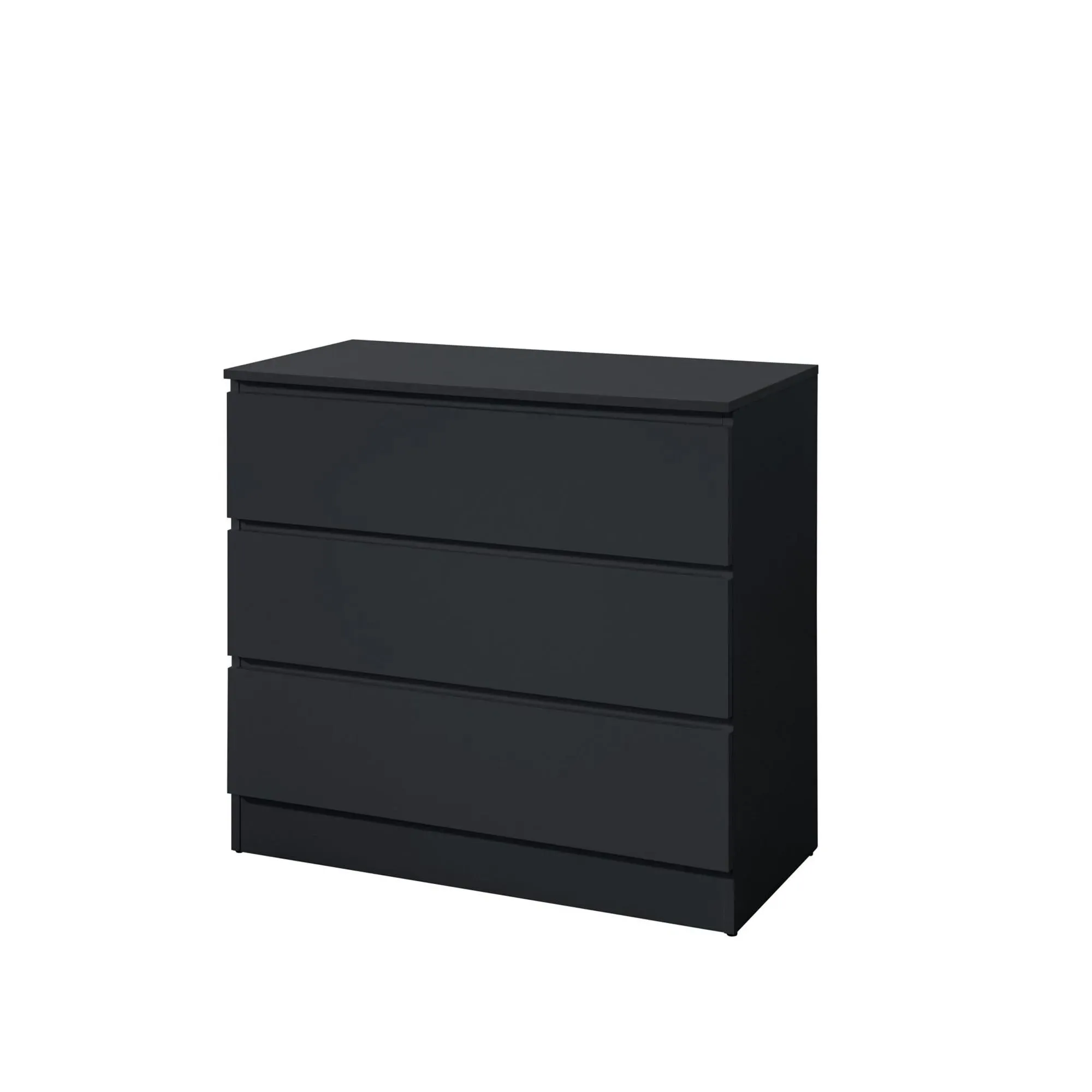 Oslo 3 Drawer Chest - Black