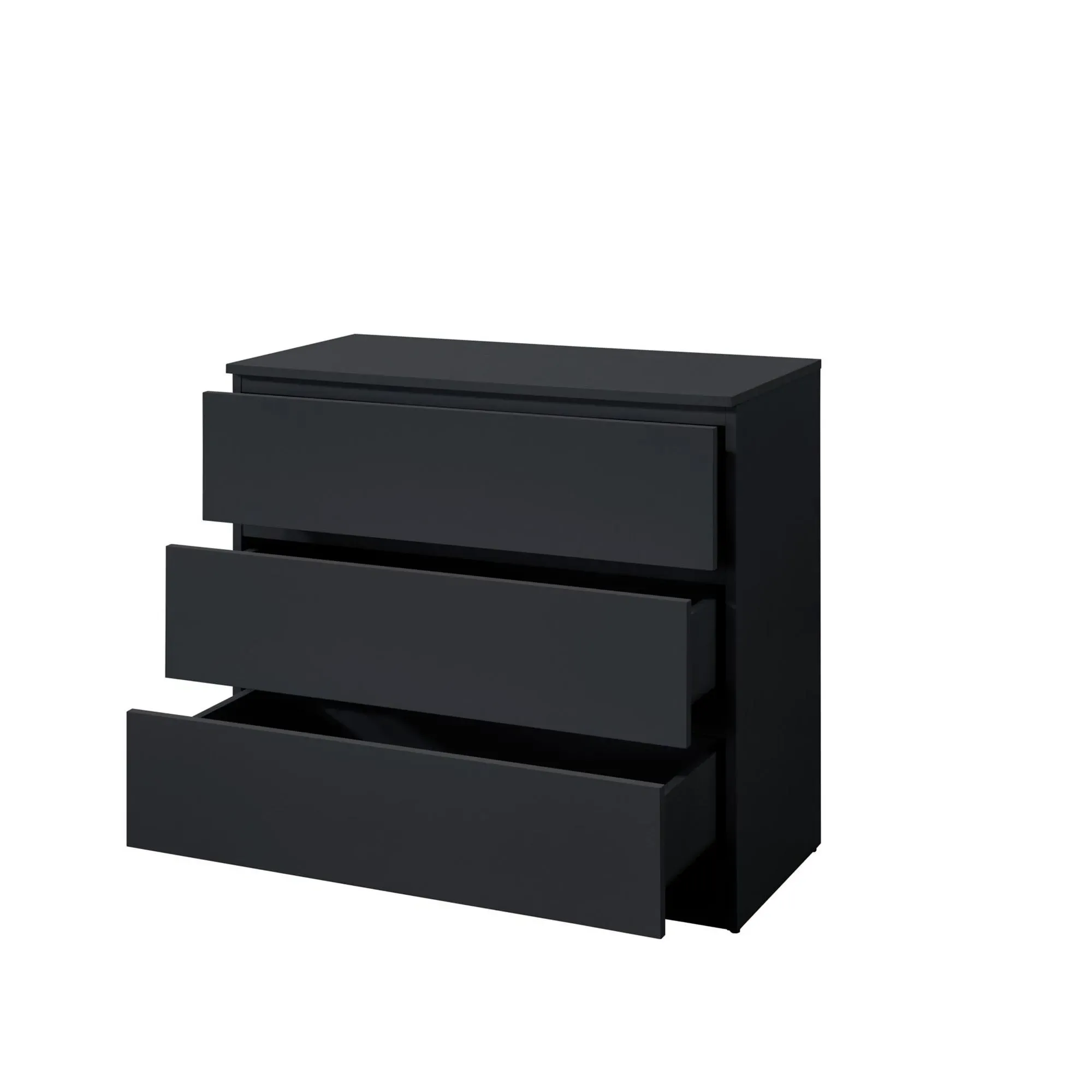 Oslo 3 Drawer Chest - Black