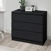 Oslo 3 Drawer Chest - Black
