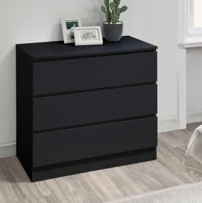 Oslo 3 Drawer Chest - Black image