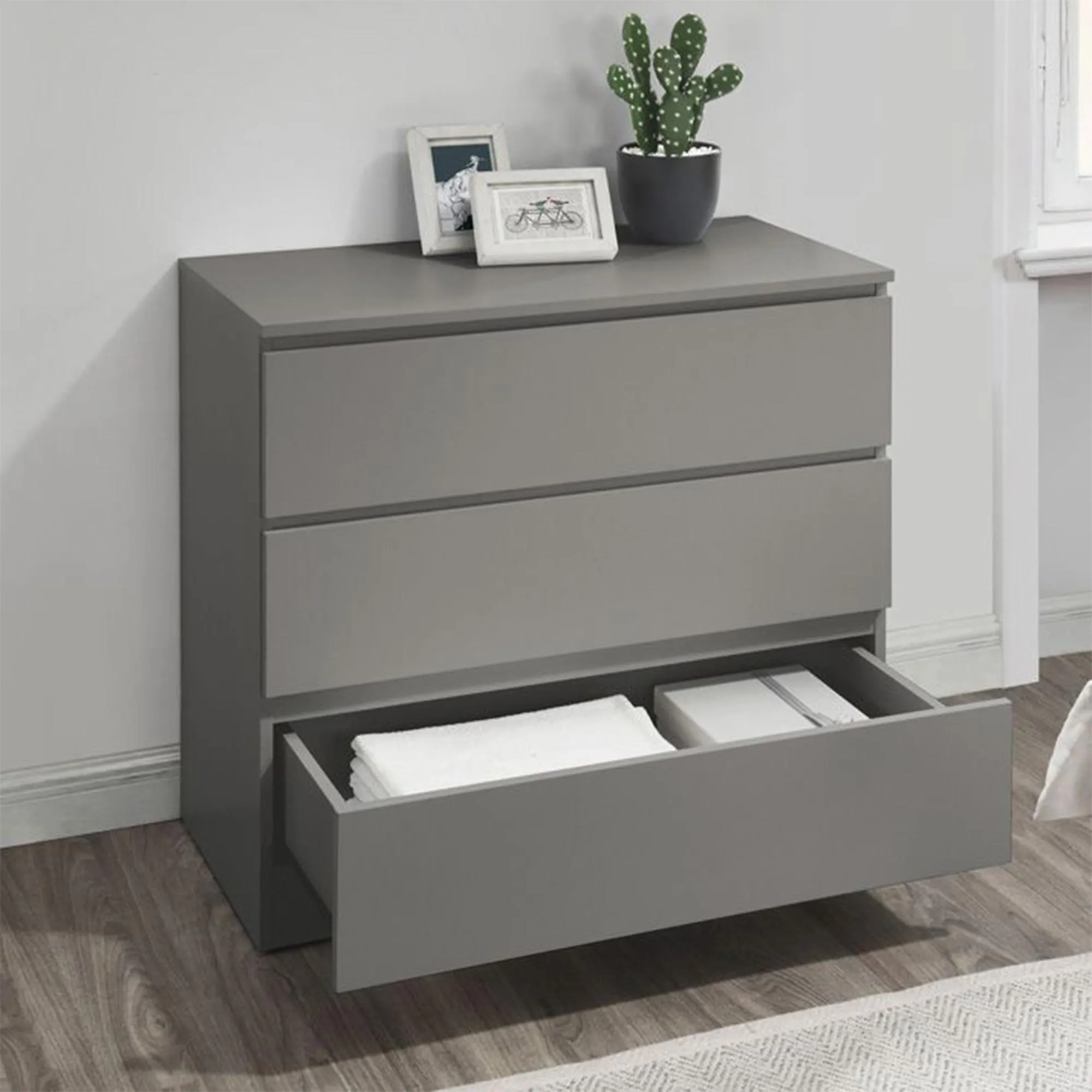 Oslo 3 Drawer Chest - Grey