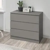 Oslo 3 Drawer Chest - Grey