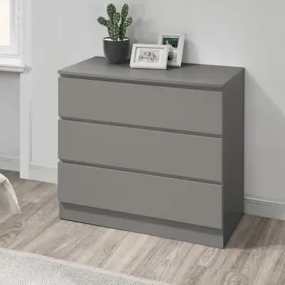 Oslo 3 Drawer Chest - Grey