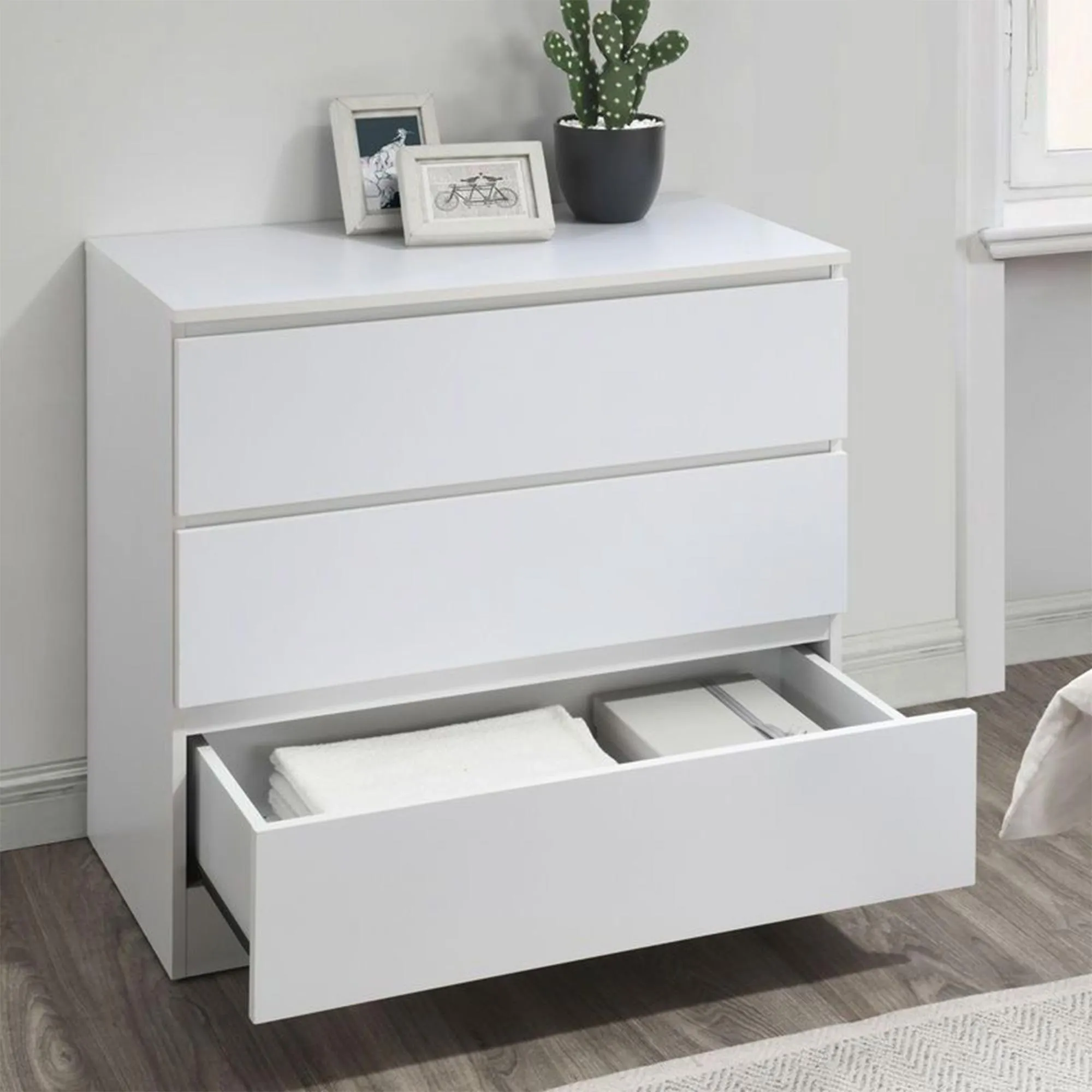 Oslo 3 Drawer Chest - White