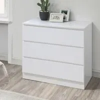 Oslo 3 Drawer Chest - White