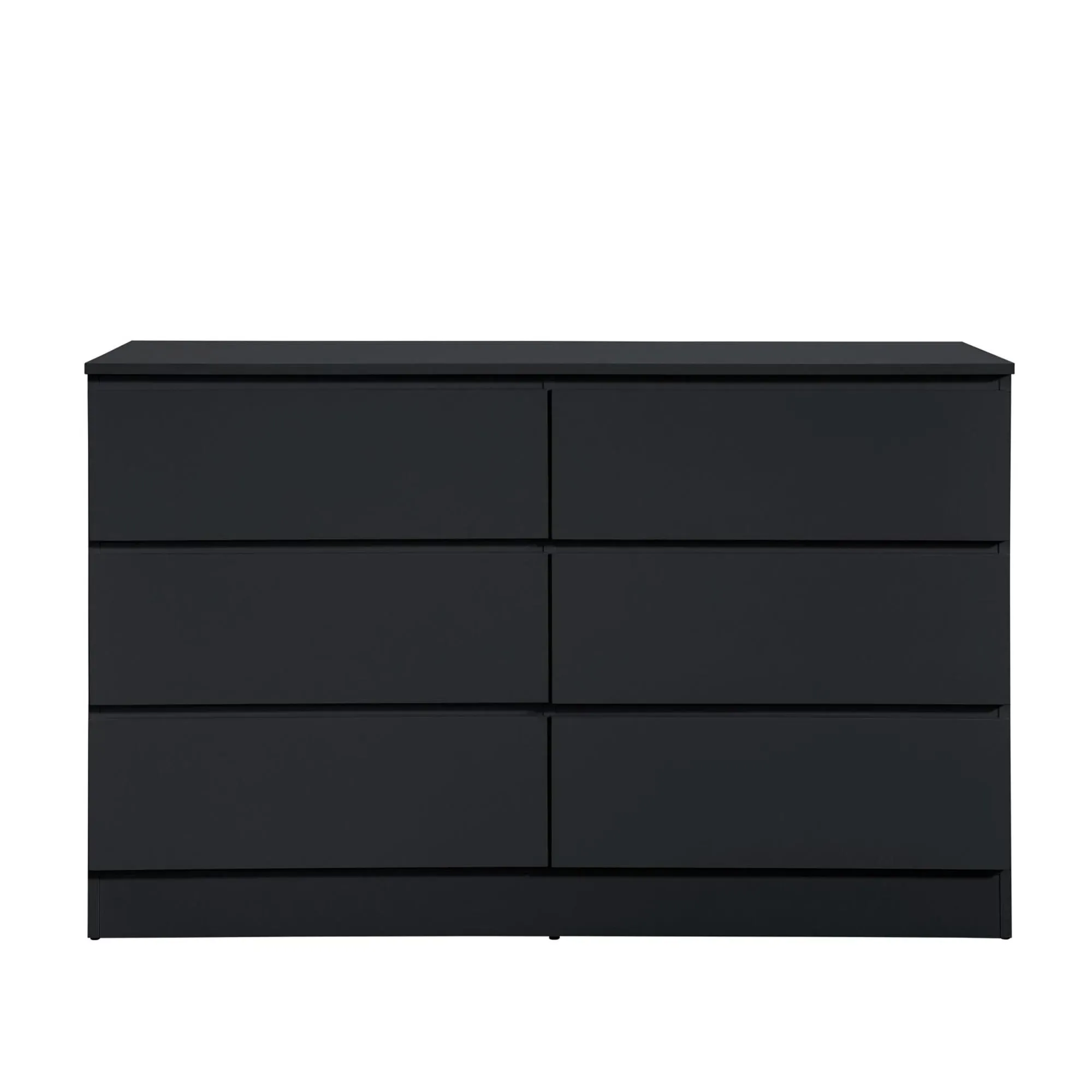 Oslo 6 Drawer Wide Chest - Black