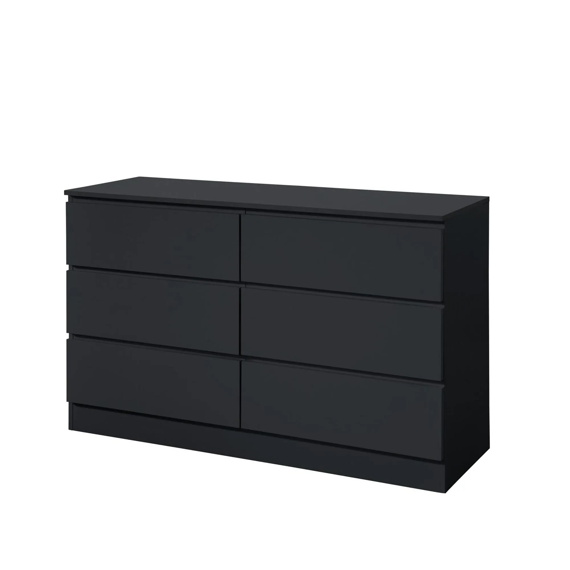 Oslo 6 Drawer Wide Chest - Black