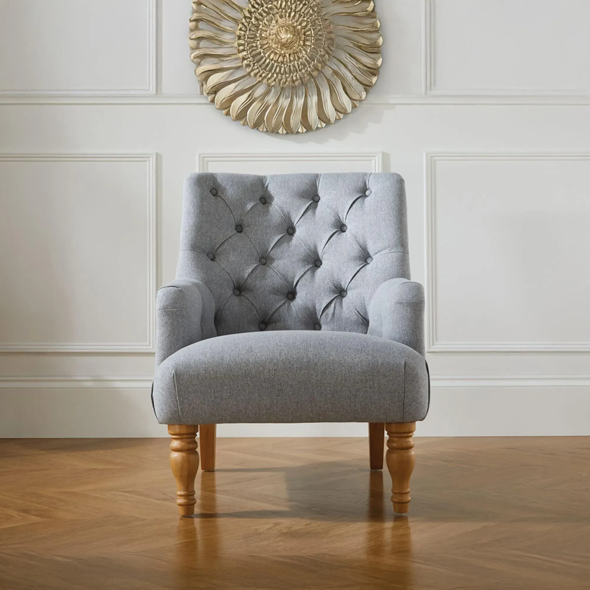 Padstow Highback Armchair - Grey, Fabric