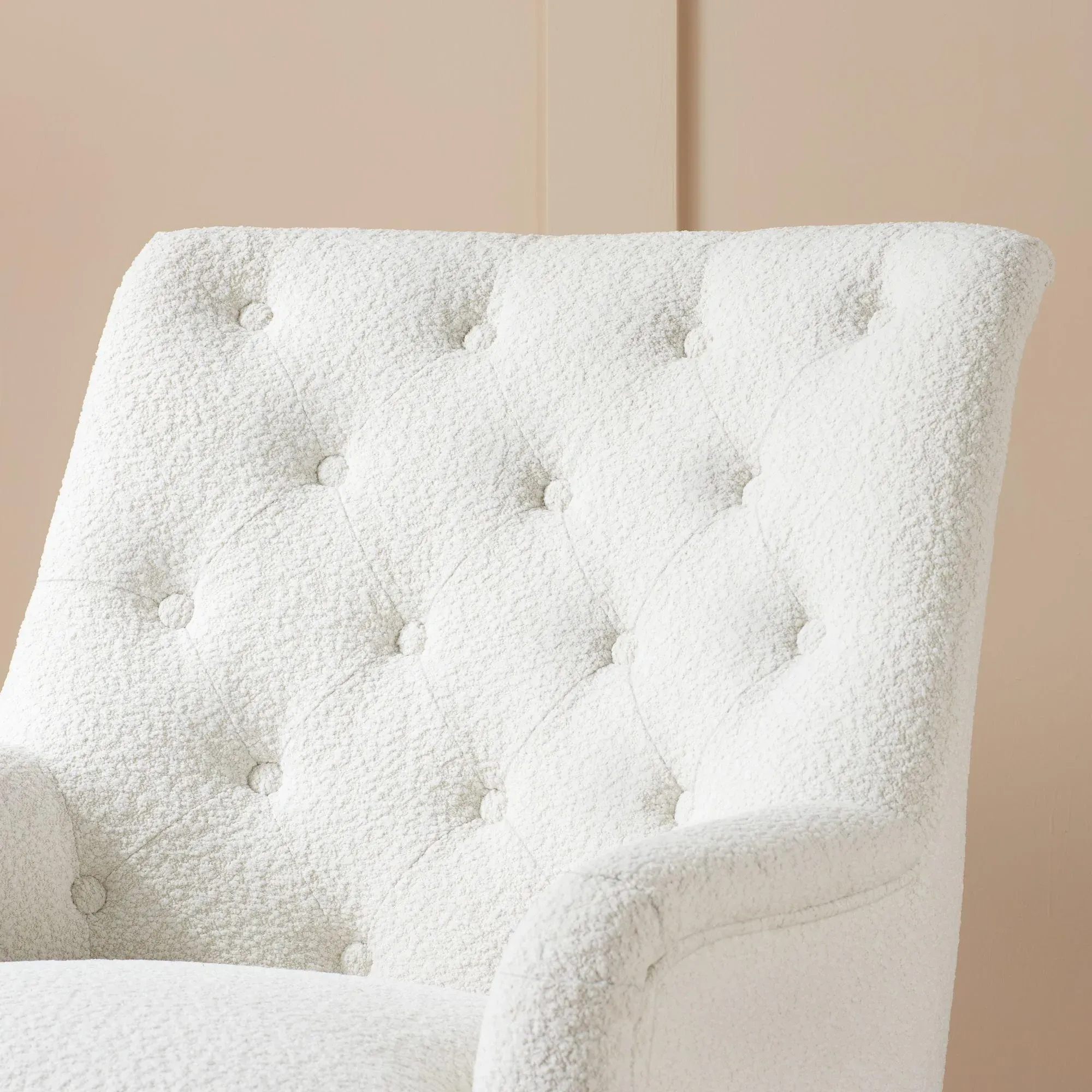 Padstow Highback Armchair - White, Fabric