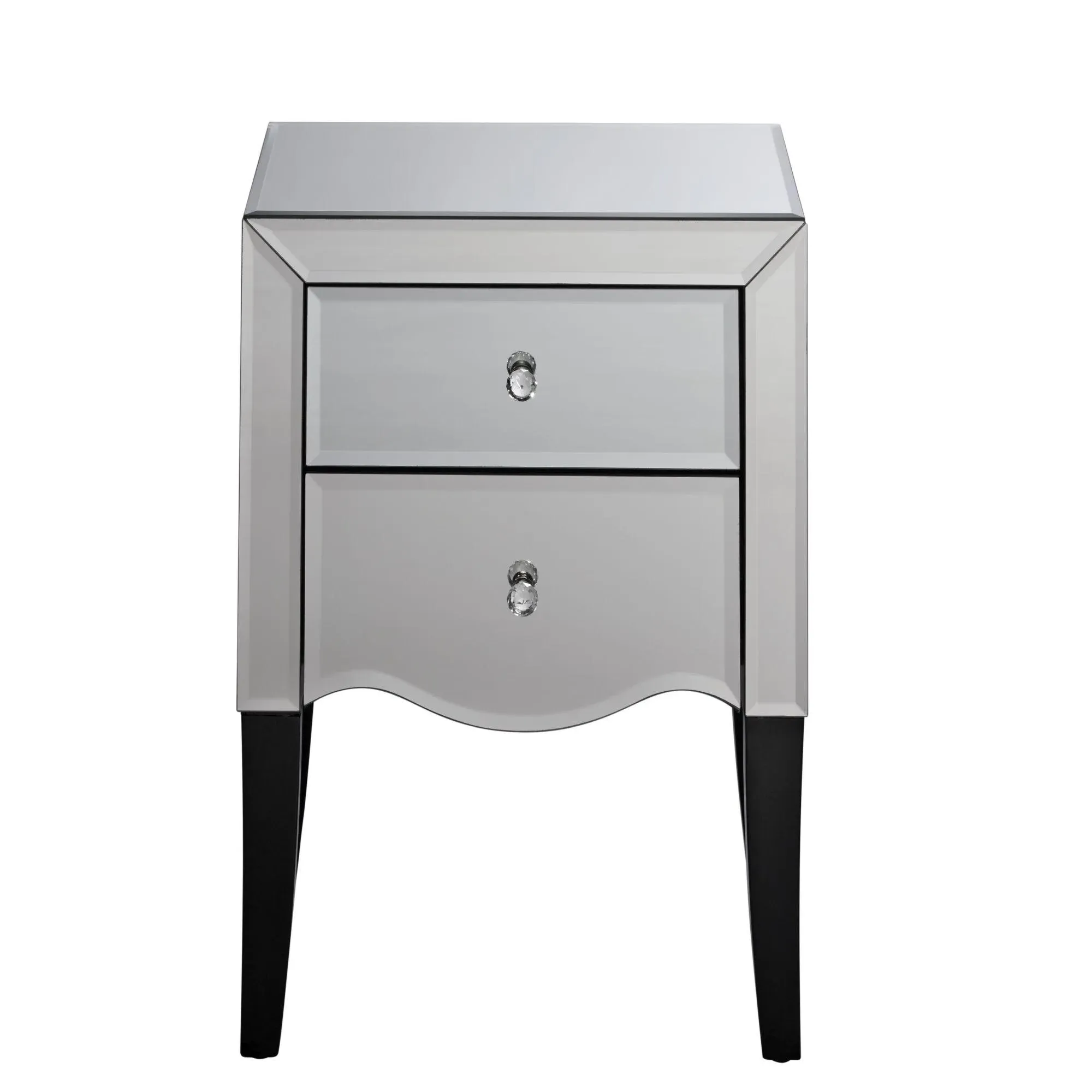 Palermo 2 Drawer Bedside Cabinet - Mirrored