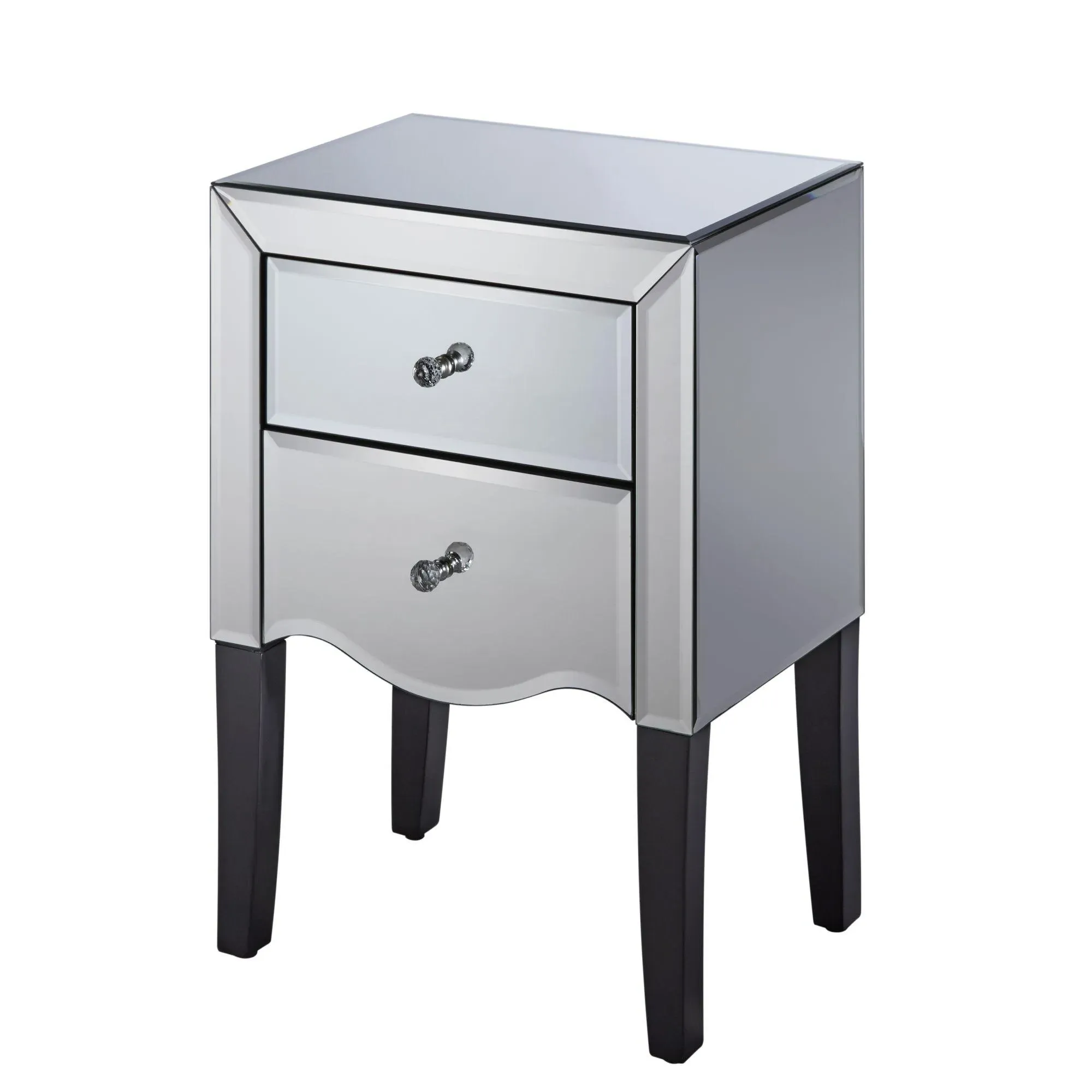 Palermo 2 Drawer Bedside Cabinet - Mirrored