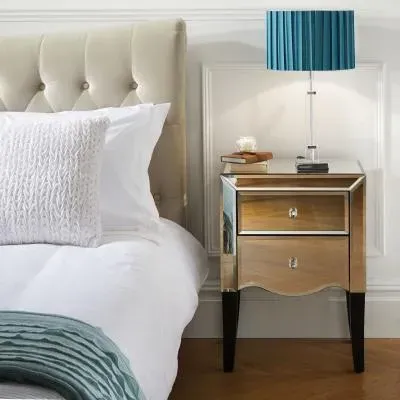 Palermo 2 Drawer Bedside Cabinet - Mirrored image