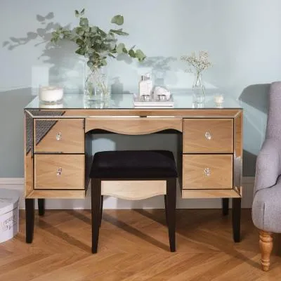 Palermo 4 Drawer Dressing Table - Mirrored image