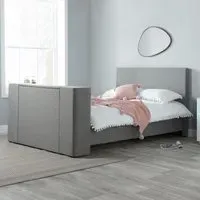 Plaza TV Bed Frame - Grey, Fabric