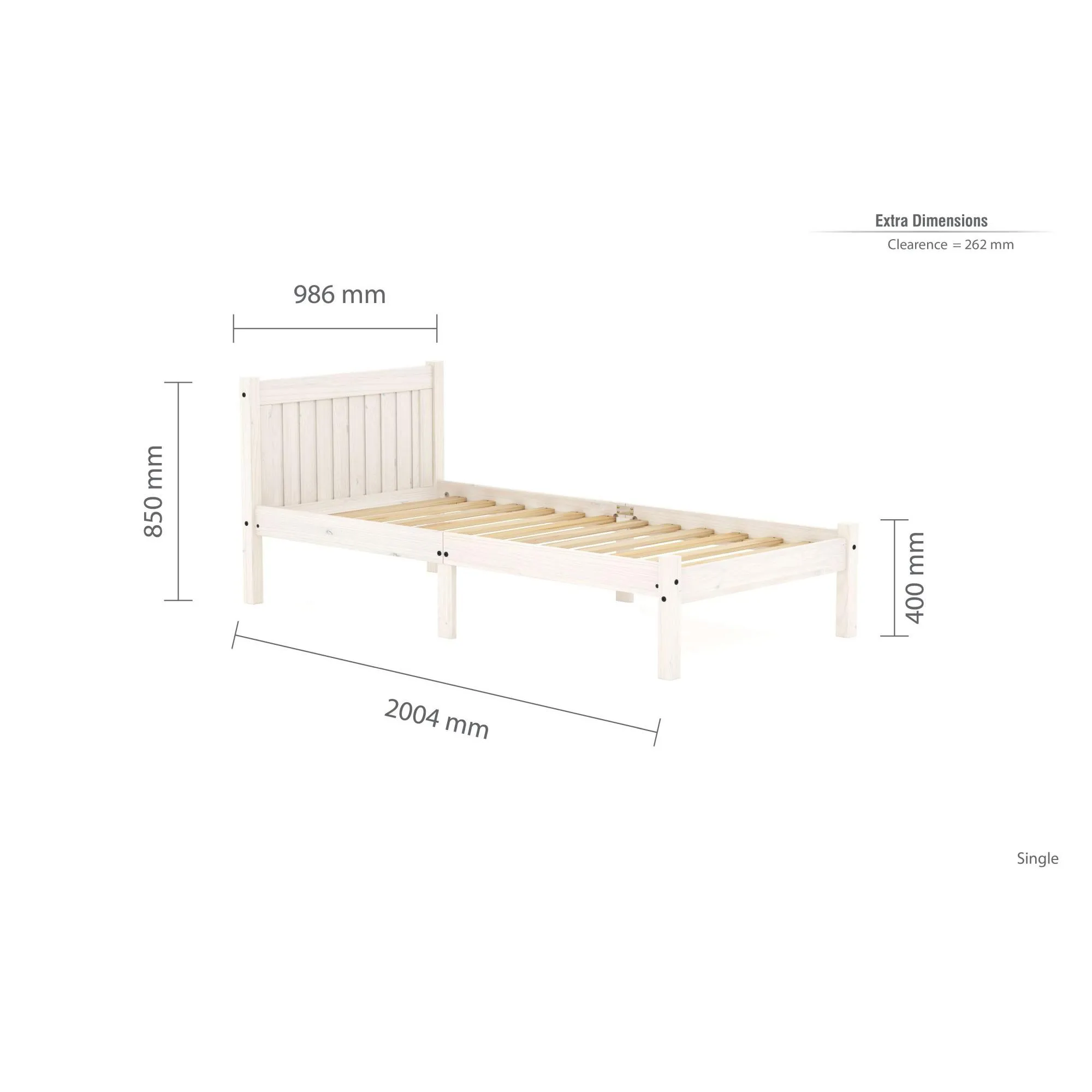 Rio Bed Frame - White Washed