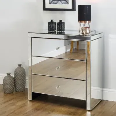 Seville 3 Drawer Chest - Mirrored image