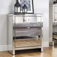Seville 4 Drawer Chest - Mirrored