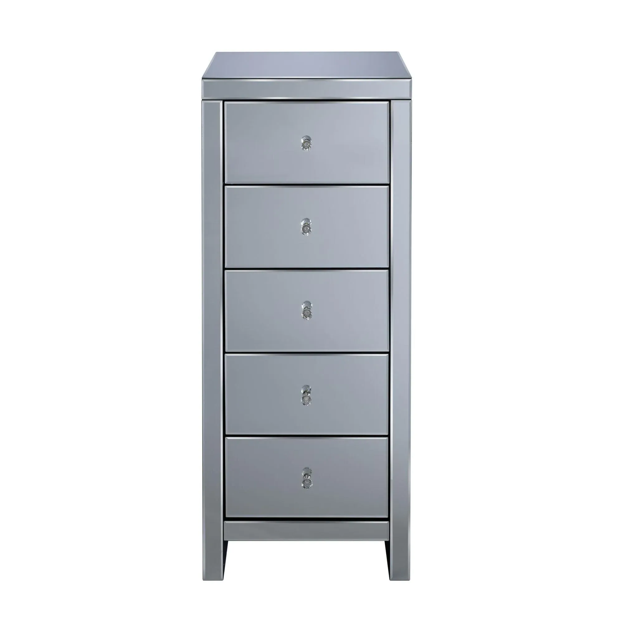Seville 5 Drawer Tall Chest - Mirrored