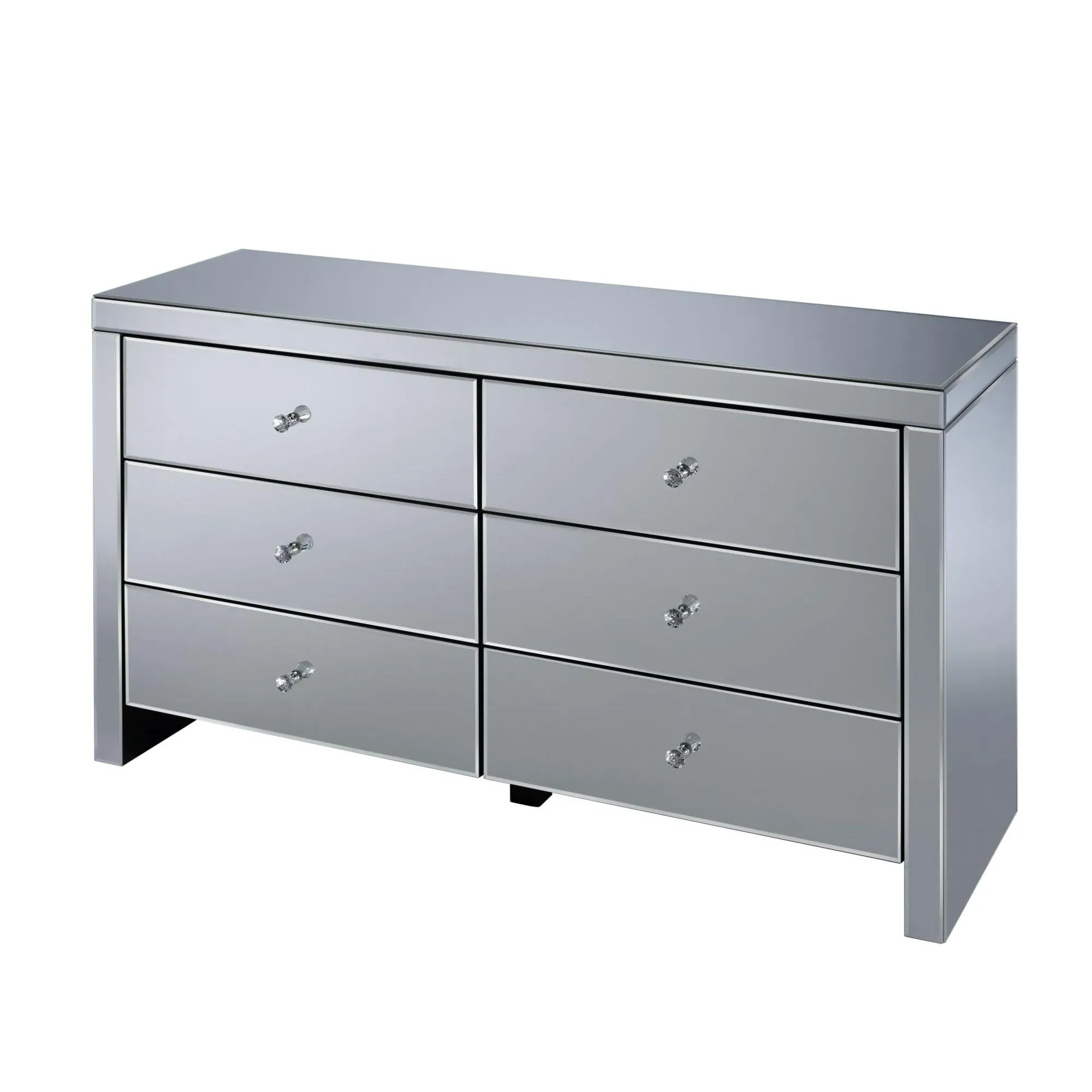 Seville 6 Drawer Wide Chest - Mirrored
