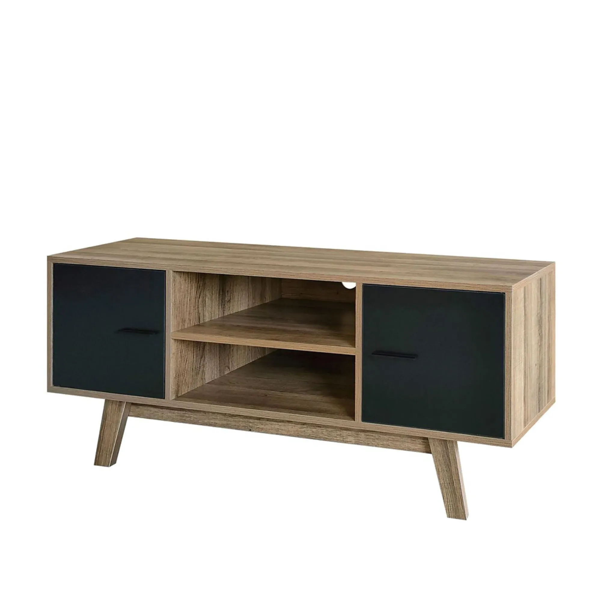 Shard 2 Door TV Unit - Walnut, Black