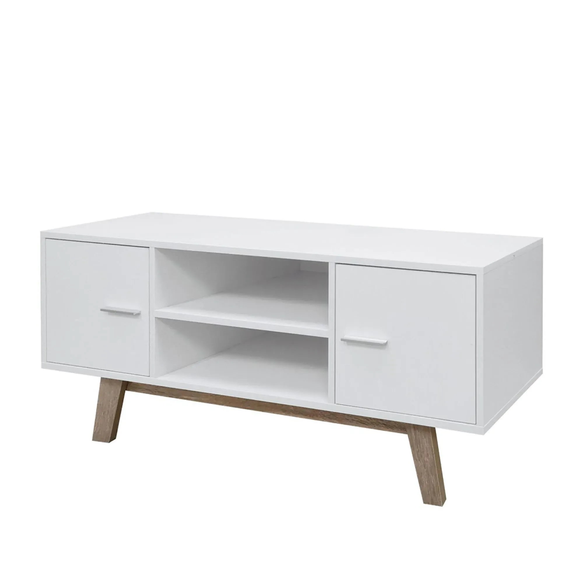 Shard 2 Door TV Unit - White, Oak