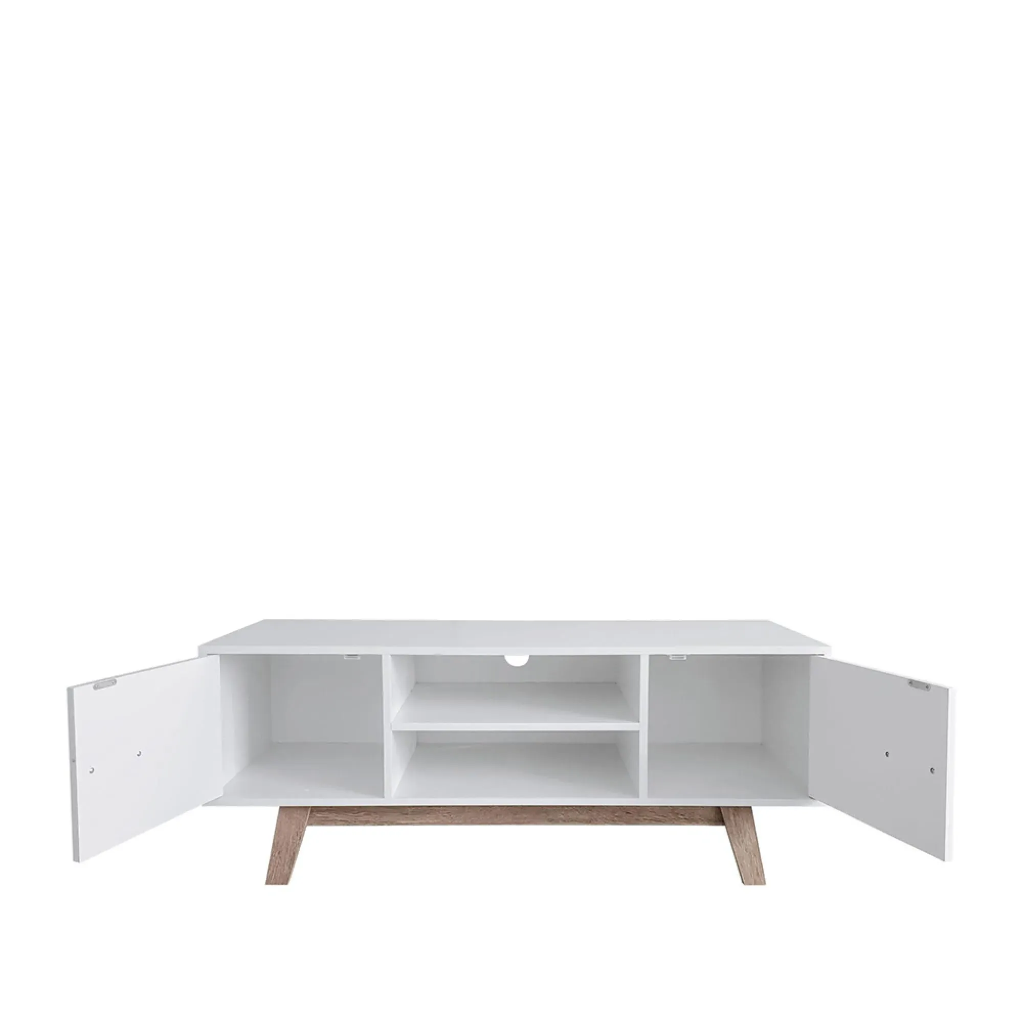 Shard 2 Door TV Unit - White, Oak