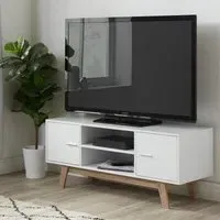 Shard 2 Door TV Unit - White, Oak