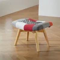 Sloane Patchwork Fabric Footstool - Multi Coloured