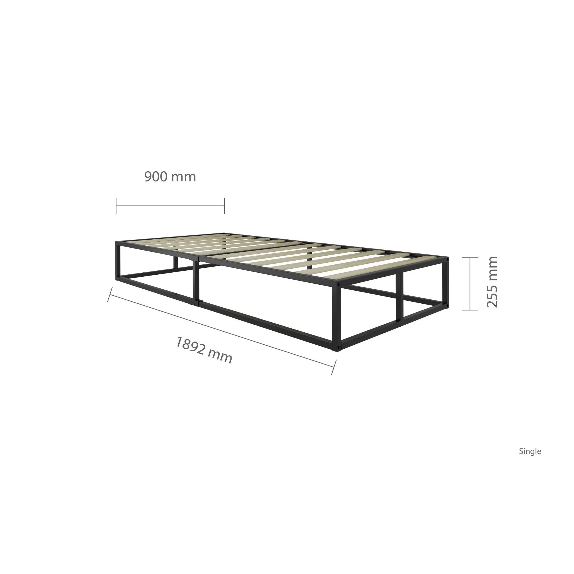 Soho Platform Bed Frame - Black, Metal