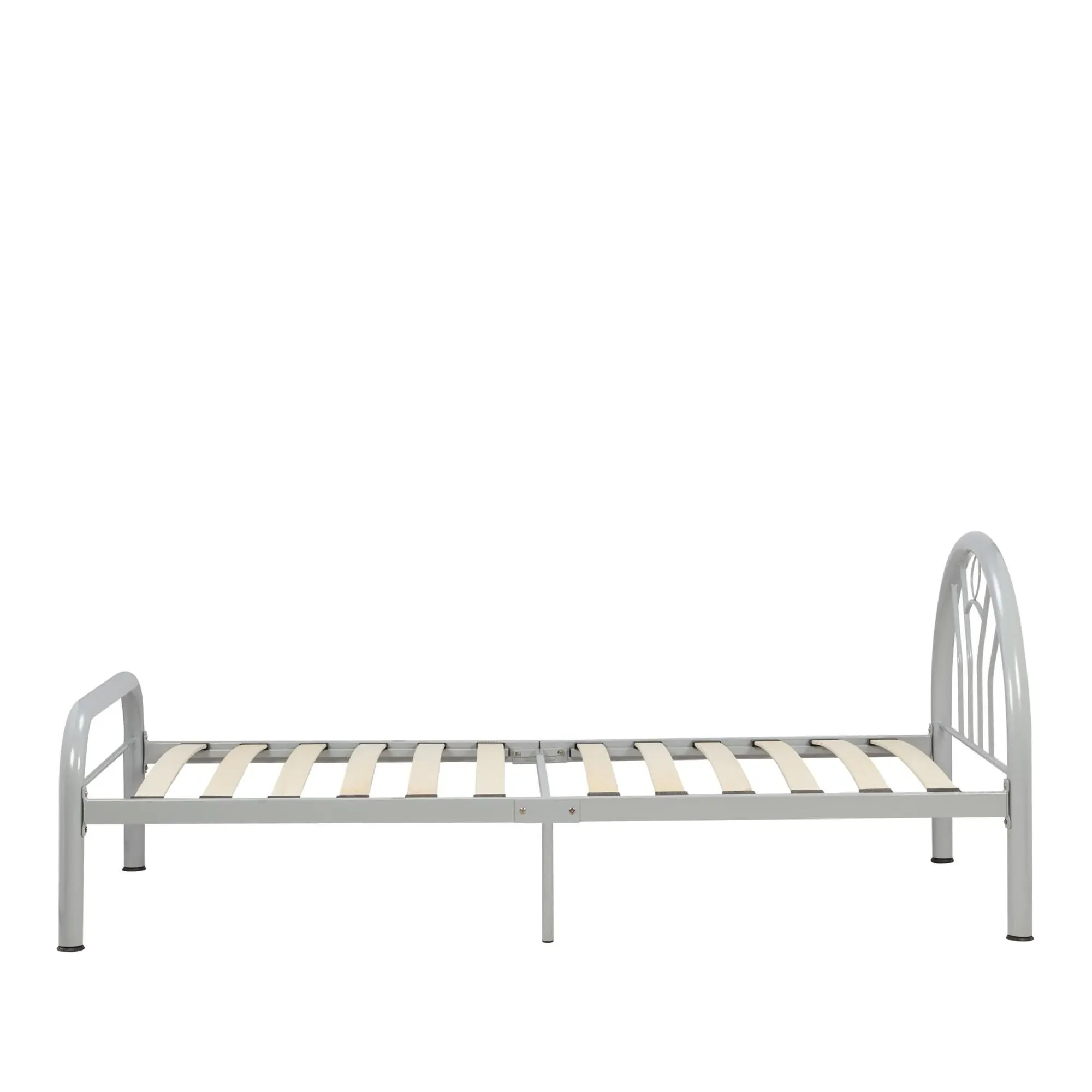 Solo Single Bed Frame - Silver, Metal