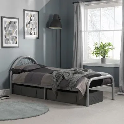 Solo Single Bed Frame - Silver, Metal image