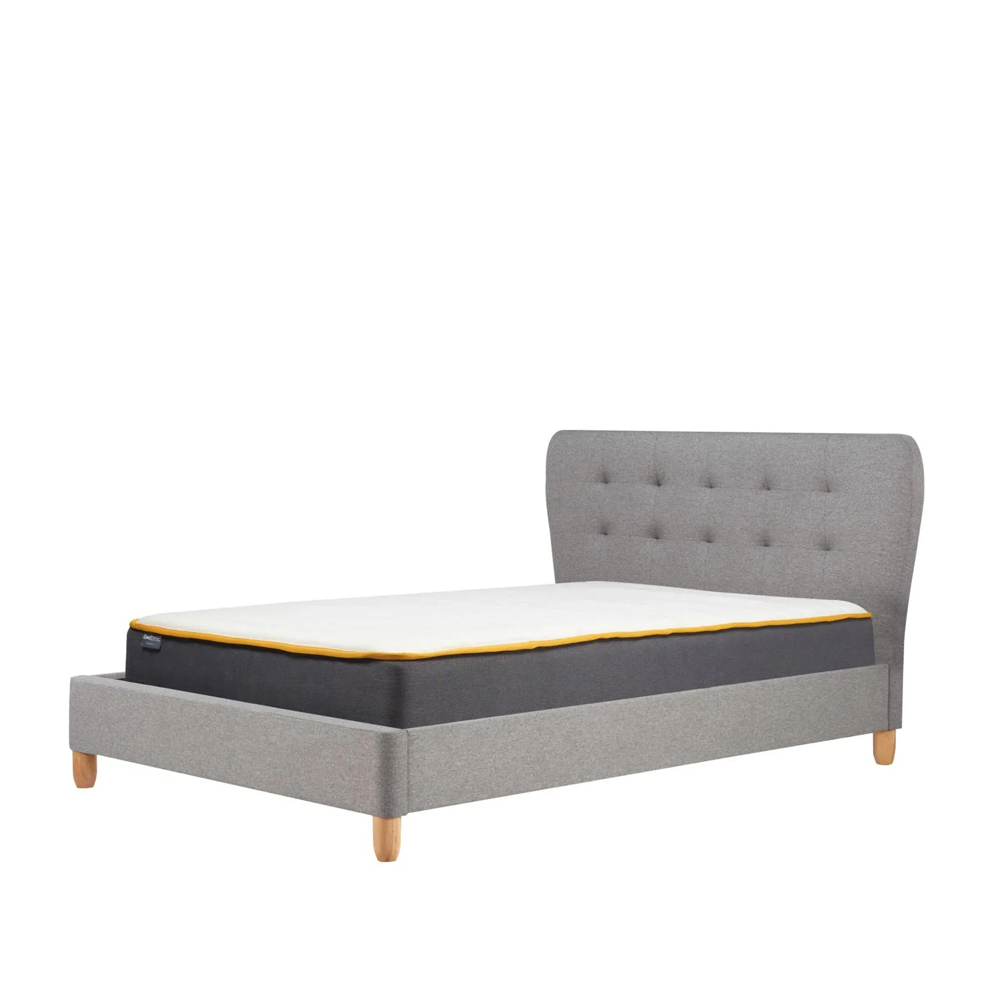Stockholm Bed Frame - Grey, Fabric