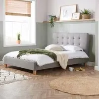 Stockholm Bed Frame - Grey, Fabric