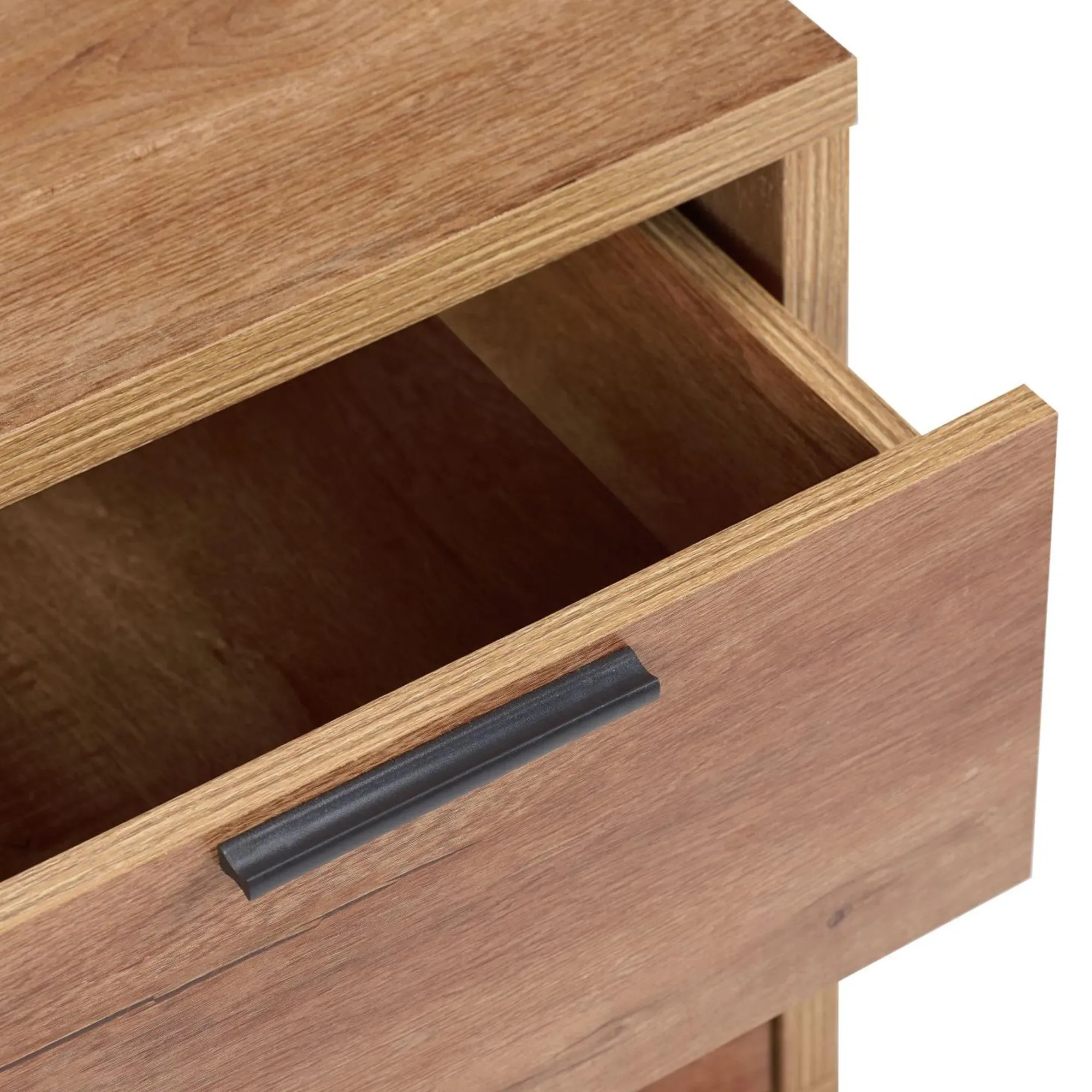 Stockwell 2 Drawer Bedside Cabinet - Rustic Oak