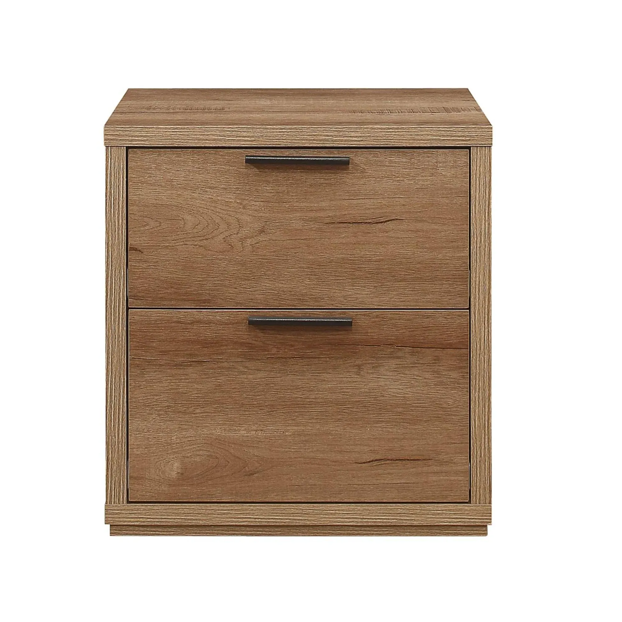 Stockwell 2 Drawer Bedside Cabinet - Rustic Oak