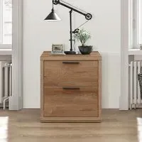 Stockwell 2 Drawer Bedside Cabinet - Rustic Oak