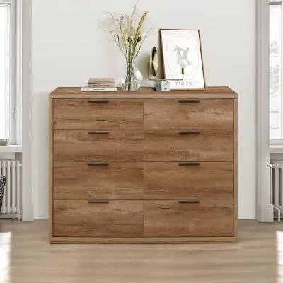 Stockwell 8 Drawer Chest - Rustic Oak