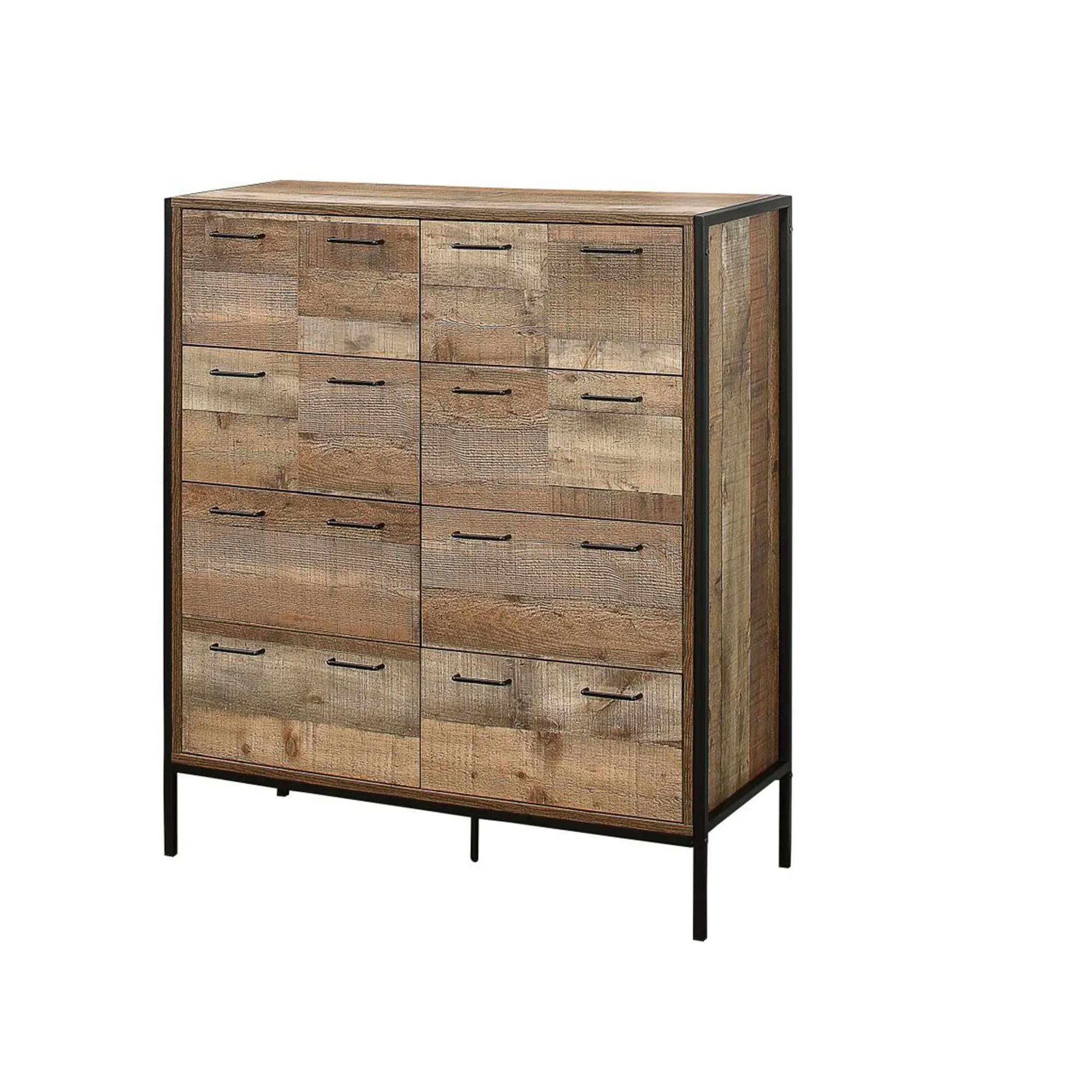 Urban 12 Drawer Chest - Rustic, Wood Effect
