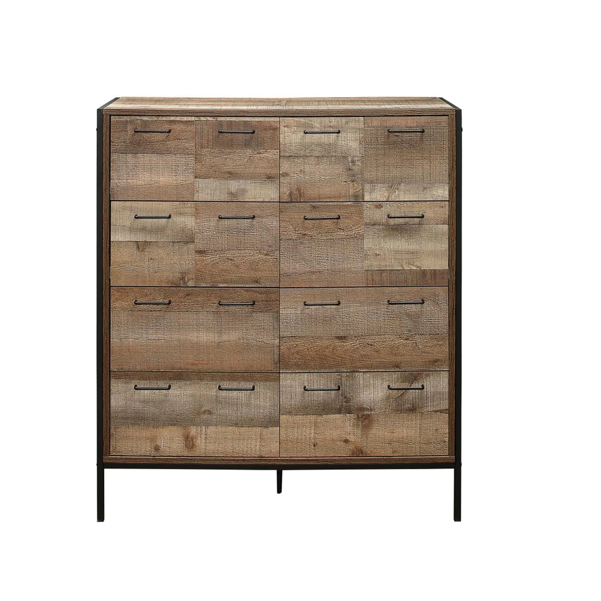 Urban 12 Drawer Chest - Rustic, Wood Effect