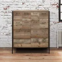 Urban 12 Drawer Chest - Rustic, Wood Effect