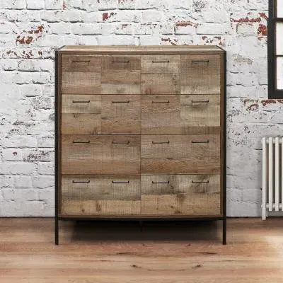 Urban 12 Drawer Chest - Rustic, Wood Effect image