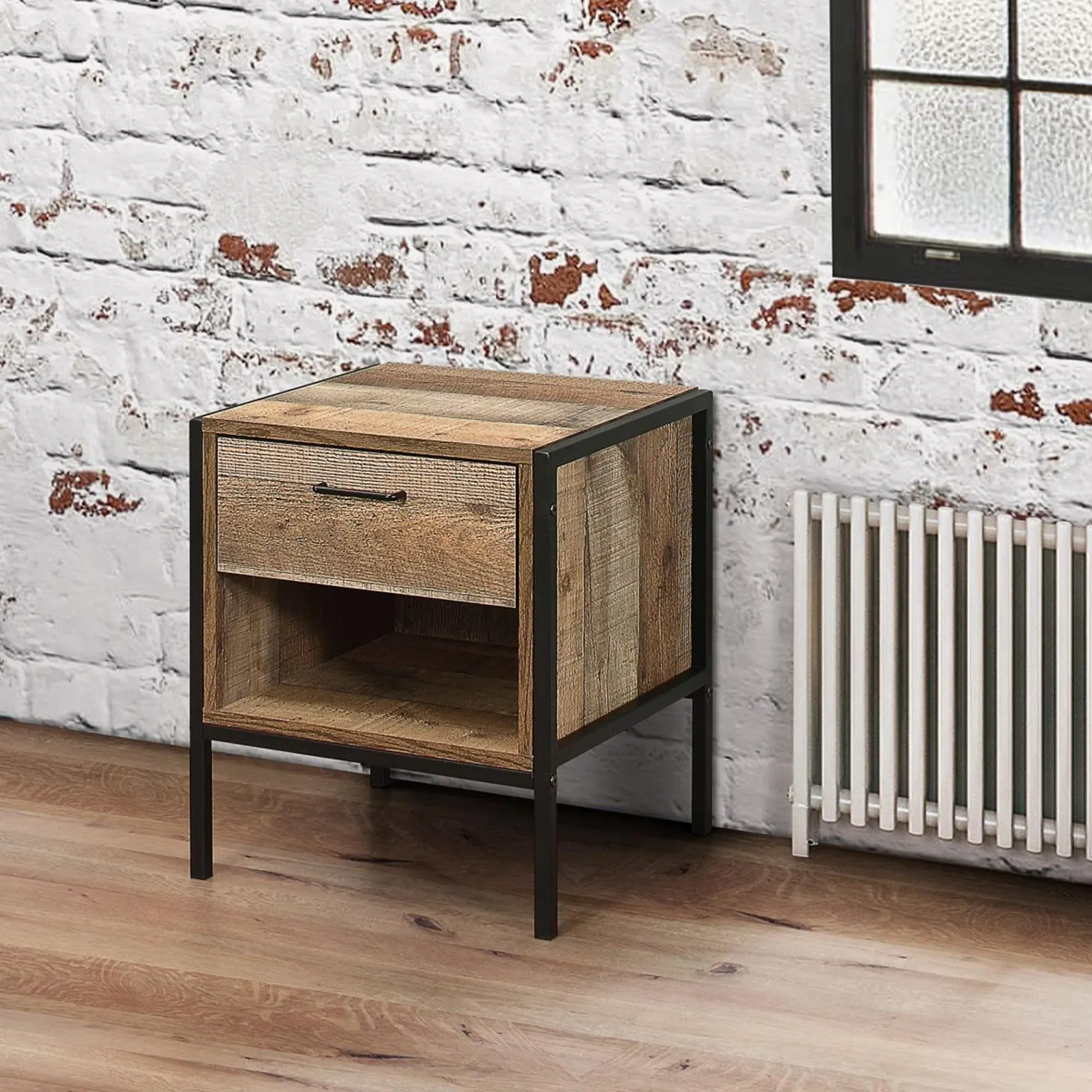 Urban Bedside Cabinet 1 Drawer - Rustic