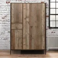 Urban Industrial 4 Door Wardrobe - Rustic