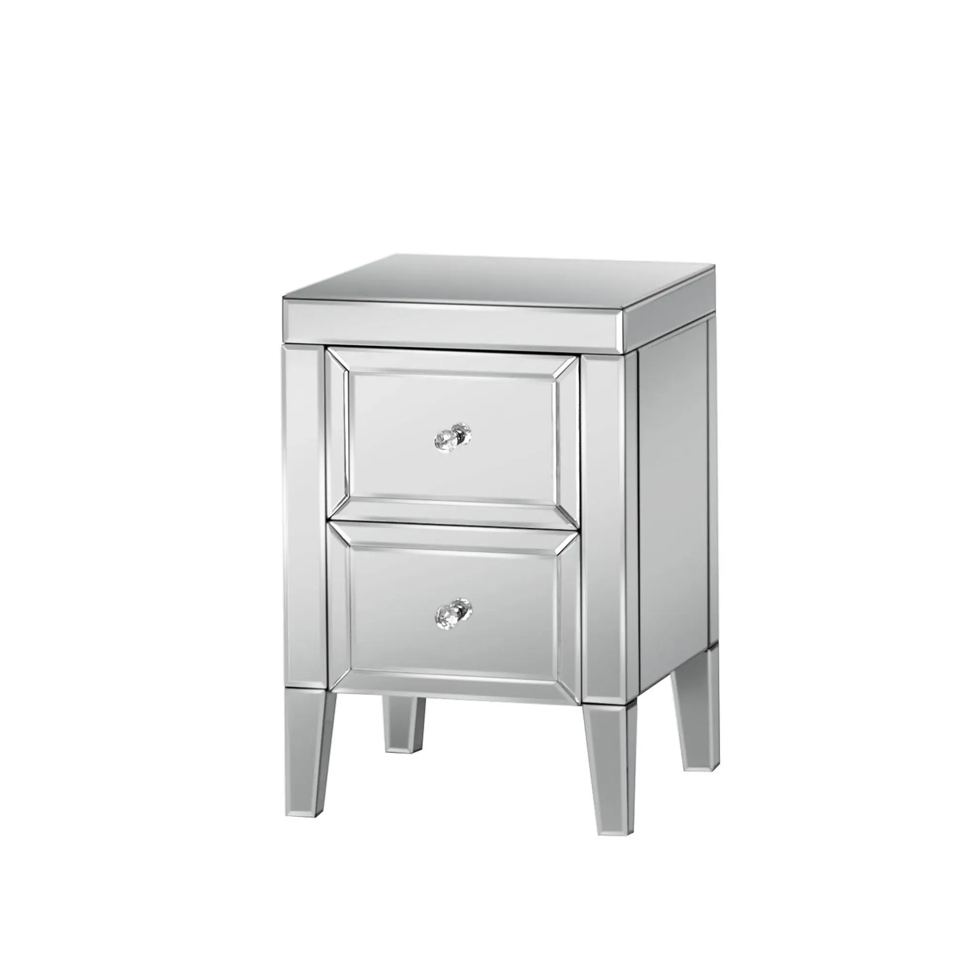 Valencia 2 Drawer Bedside Cabinet - Mirrored