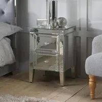 Valencia 2 Drawer Bedside Cabinet - Mirrored